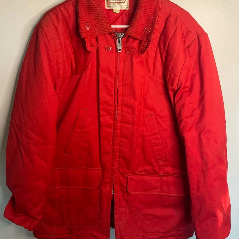 Vintage Ted Williams Coat Mens L Red Lined Sears Roebuck Hunting Made USA 44